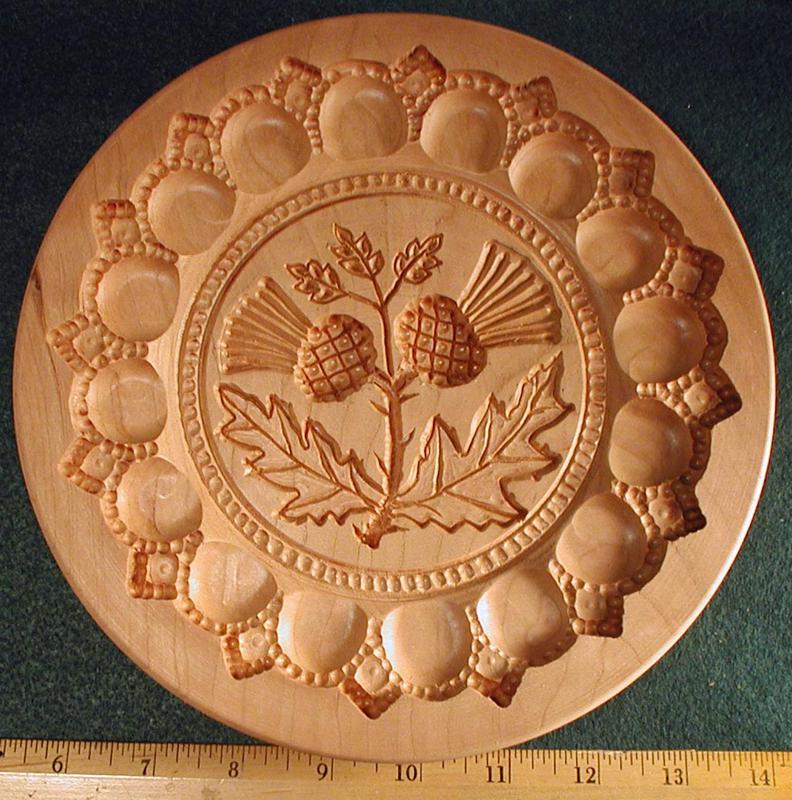 Scottish Thistle Shortbread Cookie Molds. Handcarved Hardwood