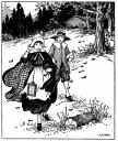 Pilgrim children, with hornbooks